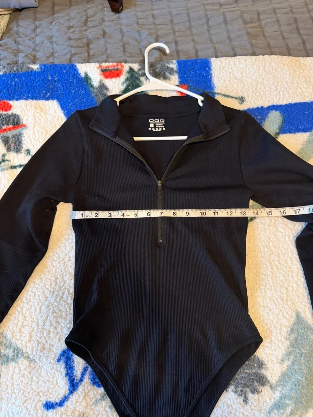 Black Long-Sleeve Zip-Front Kids One-Piece